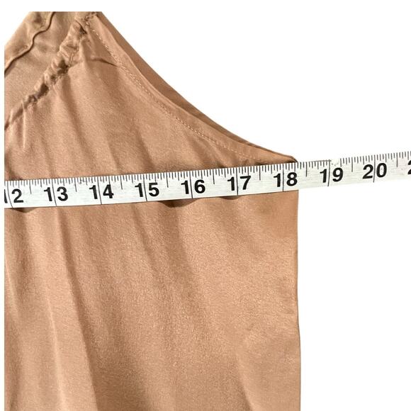 Emma Lang Cami Top Womens M Tan Silk Spaghetti Strap Lightweight Boxy Modern - Picture 5 of 11